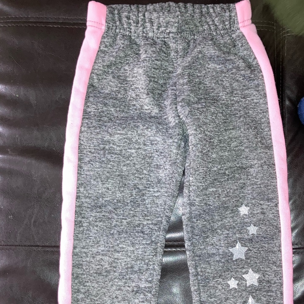 Girls Sweatpants, Pink Stars. Pants Size 4